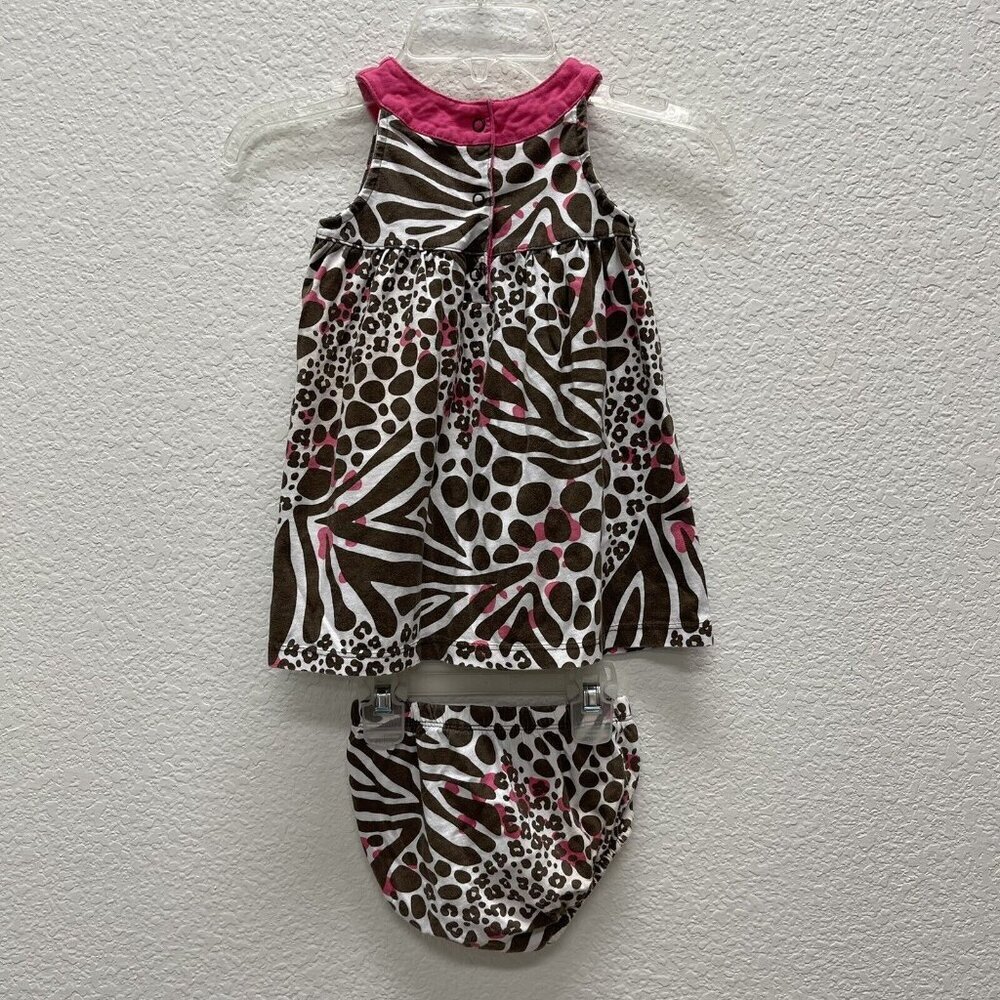 Carter’s Girls Size 24 Months Brown Pink Animal Cheetah Sleeveless 2pc - Picture 2 of 7